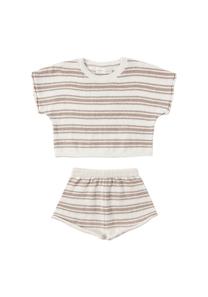 QUINCY MAE Relaxed Summer Knit Set in Brown. Size 12-18M. Also in 18-24M, 2-3yr, 4-5yr.