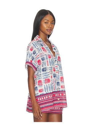 Show Me Your Mumu Parker Button Down in Red. Size S. Also in XS, M, L, XL.
