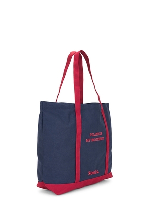 Souls. Pilates Is My Boyfriend Tote in Navy.