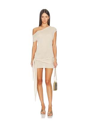 Tiger Mist Off Shoulder Dress in Metallic Gold. Size XS. Also in S, M, L.