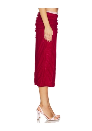 Tiger Mist Caline Midi Skirt in Red. Size XS. Also in L, XL.