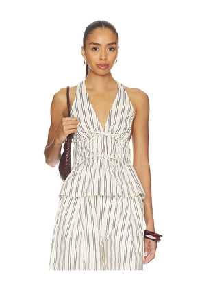 WeWoreWhat Halter Peplum Top in Cream. Size S. Also in M, L, XL, XS.