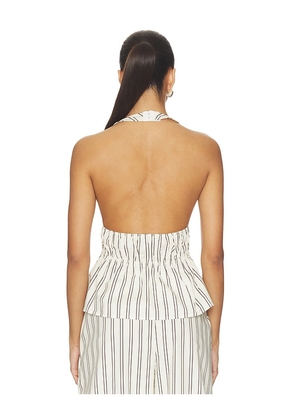 WeWoreWhat Halter Peplum Top in Cream. Size S. Also in M.