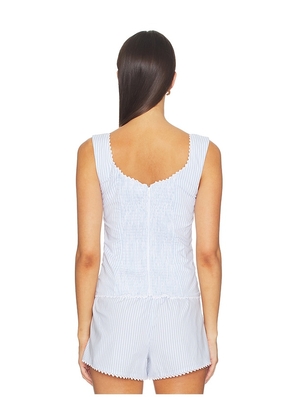 WeWoreWhat Scoop Neck Corset Top in Baby Blue. Size S. Also in M, L, XL, XS.