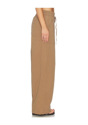 Vince Mid Rise Cotton Drawstring Pant in Tan. Size XXS. Also in XS, S, M, L, XL.