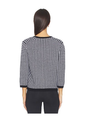 Vince Gingham 3/4 Sleeve Cardi in Black,White. Size XS. Also in S, M, L.