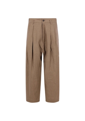 Ziggy Chen pleated-detail trousers - Neutrals