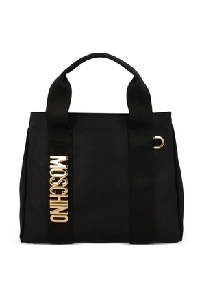 Moschino logo-plaque tote bag - Black