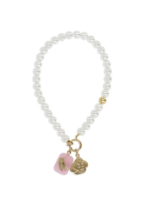 Casablanca pearl-embellished necklace - White