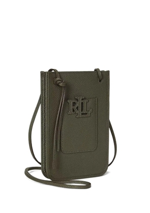 Lauren Ralph Lauren logo-patch leather crossbody bag - Green