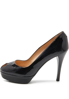 Tod's Vintage patent leather peep-toe pumps - Black