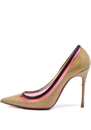 Christian Louboutin Pre-Owned 100mm patent leather pumps - Neutrals