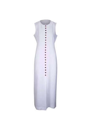 Lafayette 148 button-up sleeveless maxi dress - White