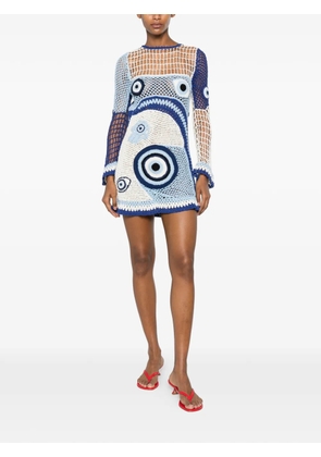 Leslie Amon crochet evil-eye dress - Blue