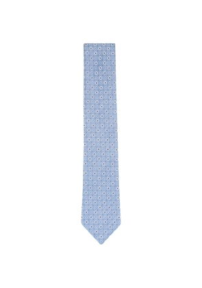 Zegna geometric-patterned herringbone tie - Blue
