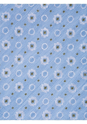 Zegna geometric-patterned herringbone tie - Blue
