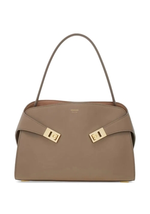 Ferragamo medium Hug leather tote bag - Neutrals