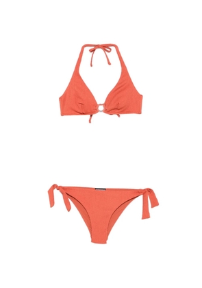 Emporio Armani halterneck crinkled bikini - Brown