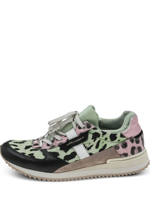 Dolce & Gabbana Pre-Owned leopard-print sneakers - Green