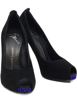 Giuseppe Zanotti Vintage 105mm peep-toe crystal-embellished pumps - Black