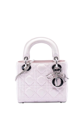 Christian Dior Pre-Owned 2016 Mini Iridescent Lambskin Cannage Lady Dior satchel - Pink