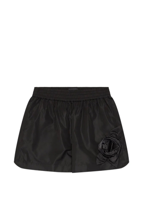 Simone Rocha rose-appliqué shorts - Black