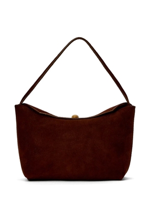 Christopher Esber turnlock suede mini bag - Brown