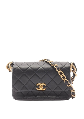 CHANEL Pre-Owned 2021-2026 Quilted Lambskin Flap Bag crossbody bag - Black