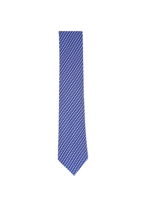 Zegna sailboat-print silk tie - Blue