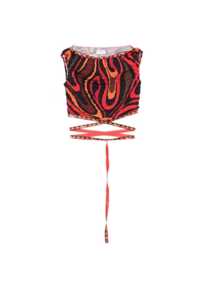 PUCCI Marmo-print wrap-around top - Red