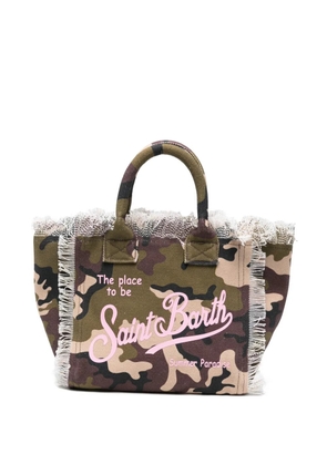MC2 Saint Barth Colette camouflage-print frayed tote bag - Green