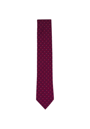 Zegna geometric-pattern silk tie - Red