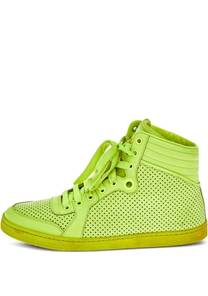 Gucci Pre-Owned perforated high-top sneakers - Green