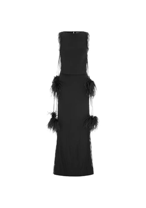 16Arlington Gabby feather-embellished gown - Black