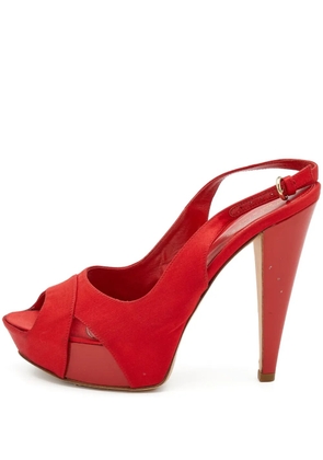 Sergio Rossi Vintage pre-owned 135mm satin pumps - Red