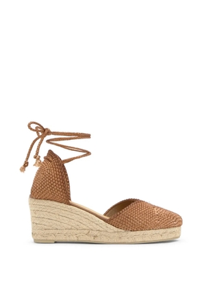 Castañer Cora woven-design heeled espadrilles - Brown