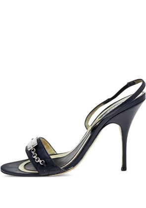 Givenchy Pre-Owned 110mm patent-leather slingback sandals - Black