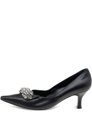 Ferragamo Pre-Owned 70mm crystal-embellished pumps - Black