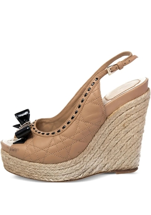 Christian Dior Pre-Owned 115mm Cannage-quilting espadrilles - Neutrals