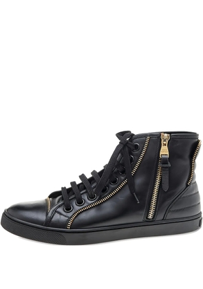 Louis Vuitton Pre-Owned leather zip sneakers - Black