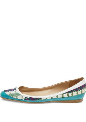 Jimmy Choo Pre-Owned patterned ballet flats - Blue