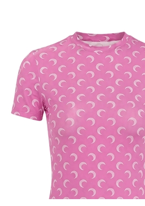 Marine Serre moon-print T-shirt - Pink