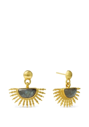 Ottoman Hands labradorite Sunrise hammered drop earrings - Gold
