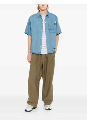 SPORT b. by agnès b. floral-embroidered short-sleeve shirt - Blue