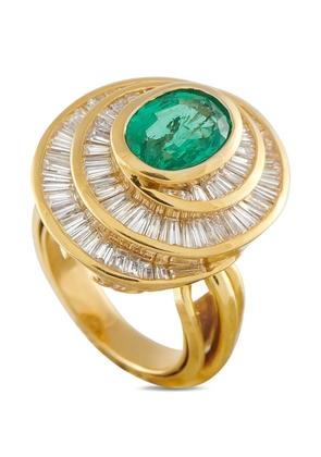 LB Exclusive emerald and diamond spiral ring - Gold