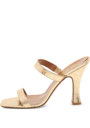 Paris Texas croc-embossed leather sandals - Gold