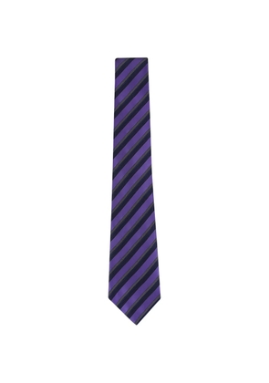 Zegna diagonal-stripe tie - Purple