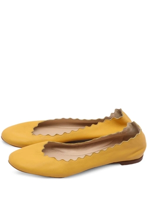 Chloé Pre-Owned round-toe ballet flats - Yellow