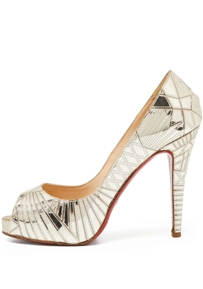 Christian Louboutin Pre-Owned 110mm metallic-leather pumps - Gold