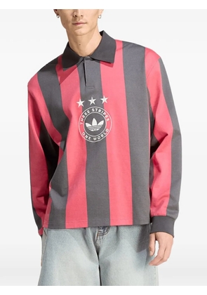 adidas striped-pattern polo shirt - Black